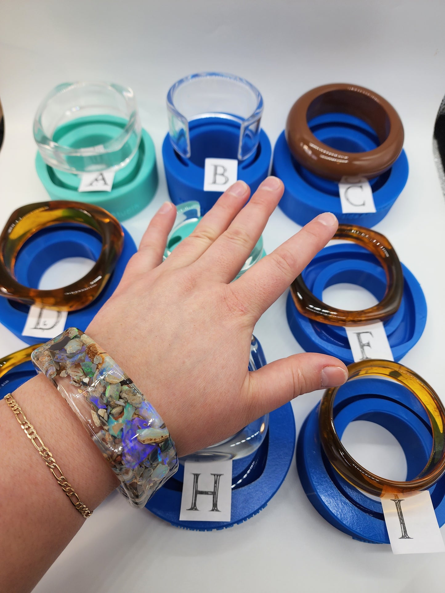 9 Different Bracelet Bangle Style Silicone Moulds. Glossy Finish. Single and Bundle Deal
