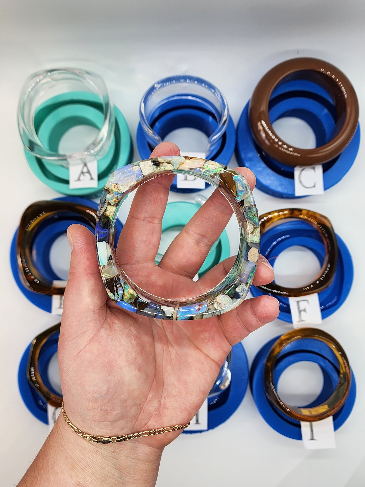 9 Different Bracelet Bangle Style Silicone Moulds. Glossy Finish. Single and Bundle Deal
