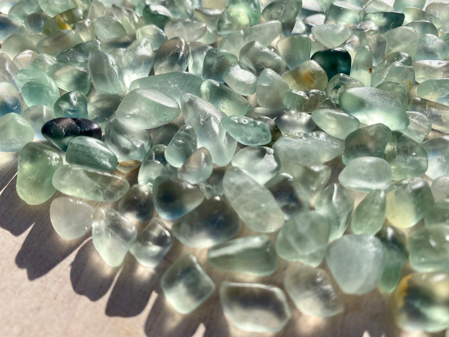 Green Quartz Crystal Chips - 150g.