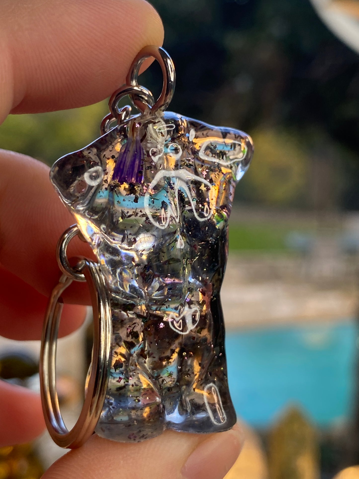 Glossy Silicone Mould of a Male Torso earring, keychain, small and XL statue. 2.5 cm to 17 cm.