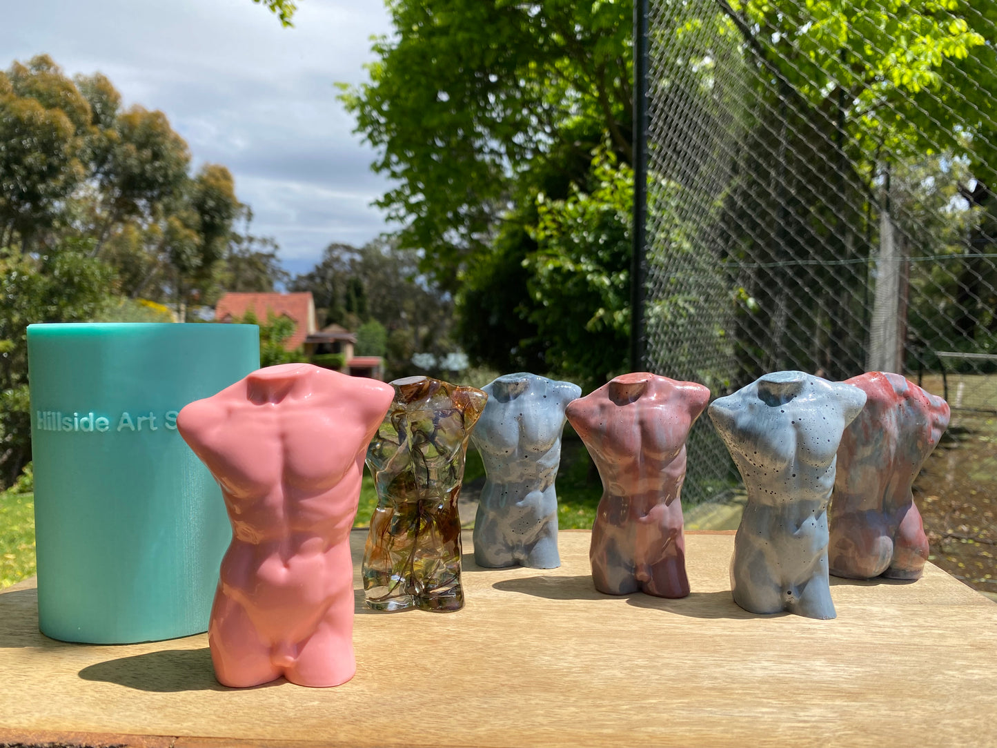 Glossy Silicone Mould of a Male Torso earring, keychain, small and XL statue. 2.5 cm to 17 cm.
