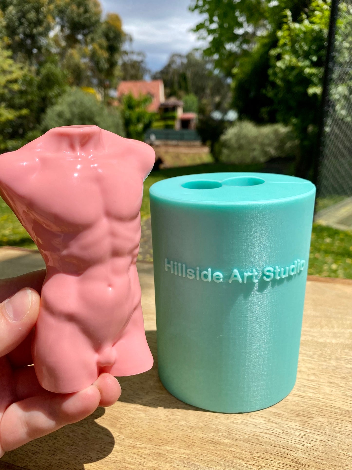 Glossy Silicone Mould of a Male Torso earring, keychain, small and XL statue. 2.5 cm to 17 cm.