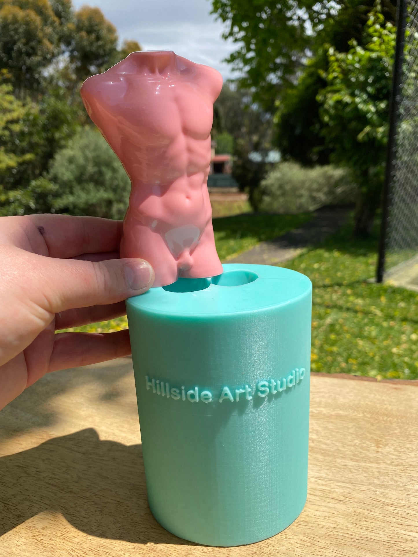 Glossy Silicone Mould of a Male Torso earring, keychain, small and XL statue. 2.5 cm to 17 cm.