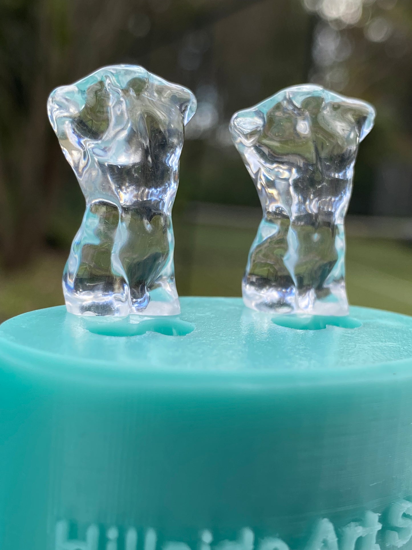 Glossy Silicone Mould of a Male Torso earring, keychain, small and XL statue. 2.5 cm to 17 cm.