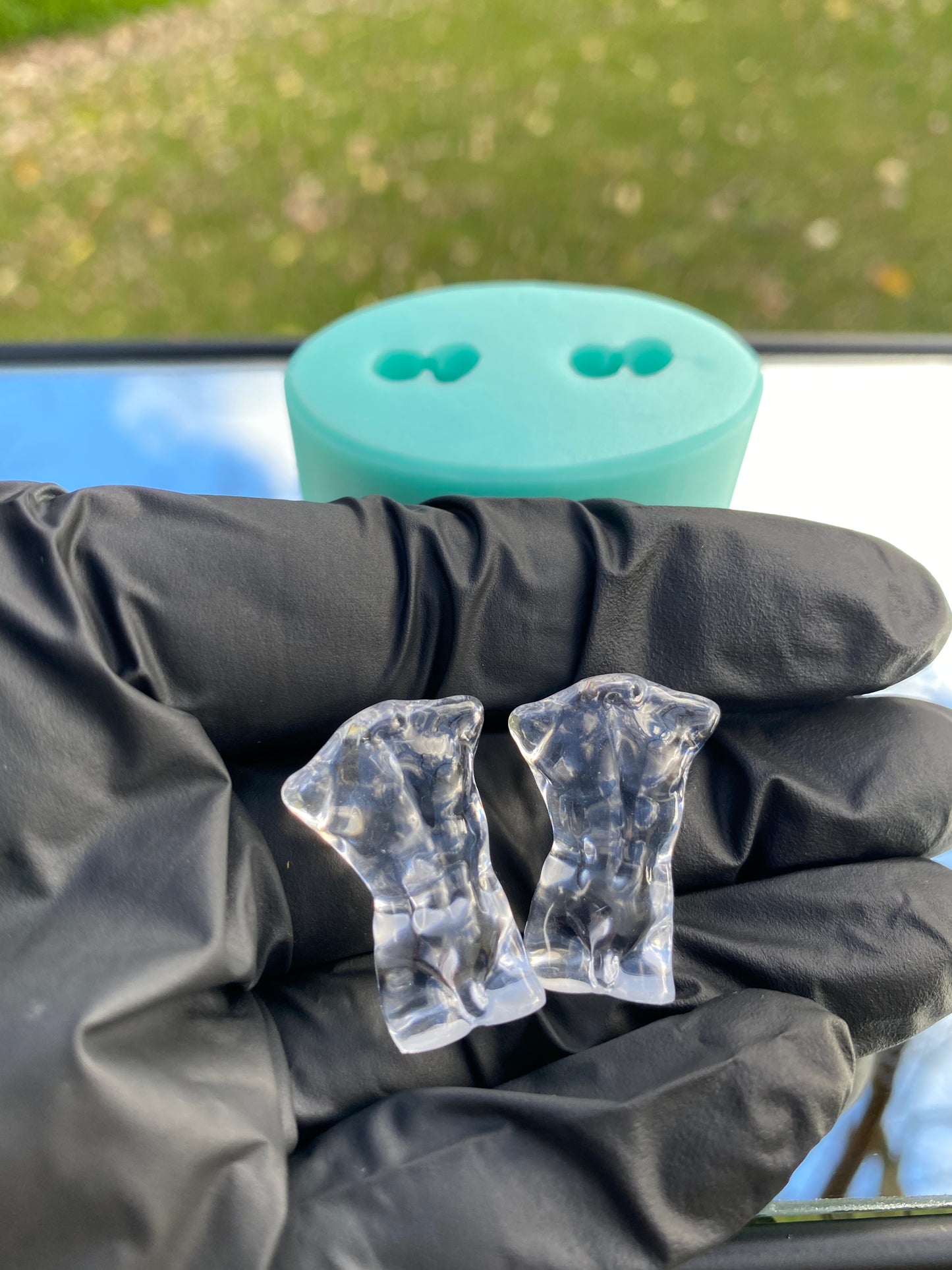 Glossy Silicone Mould of a Male Torso earring, keychain, small and XL statue. 2.5 cm to 17 cm.