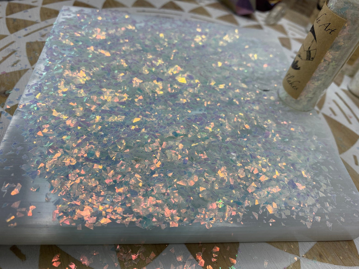 "Ghost Flakes" - Small Iridescent Colour Shifting Flakes. 15 ml glass vial. Resin art, slime, tumbler, soap, candle, nail art etc.