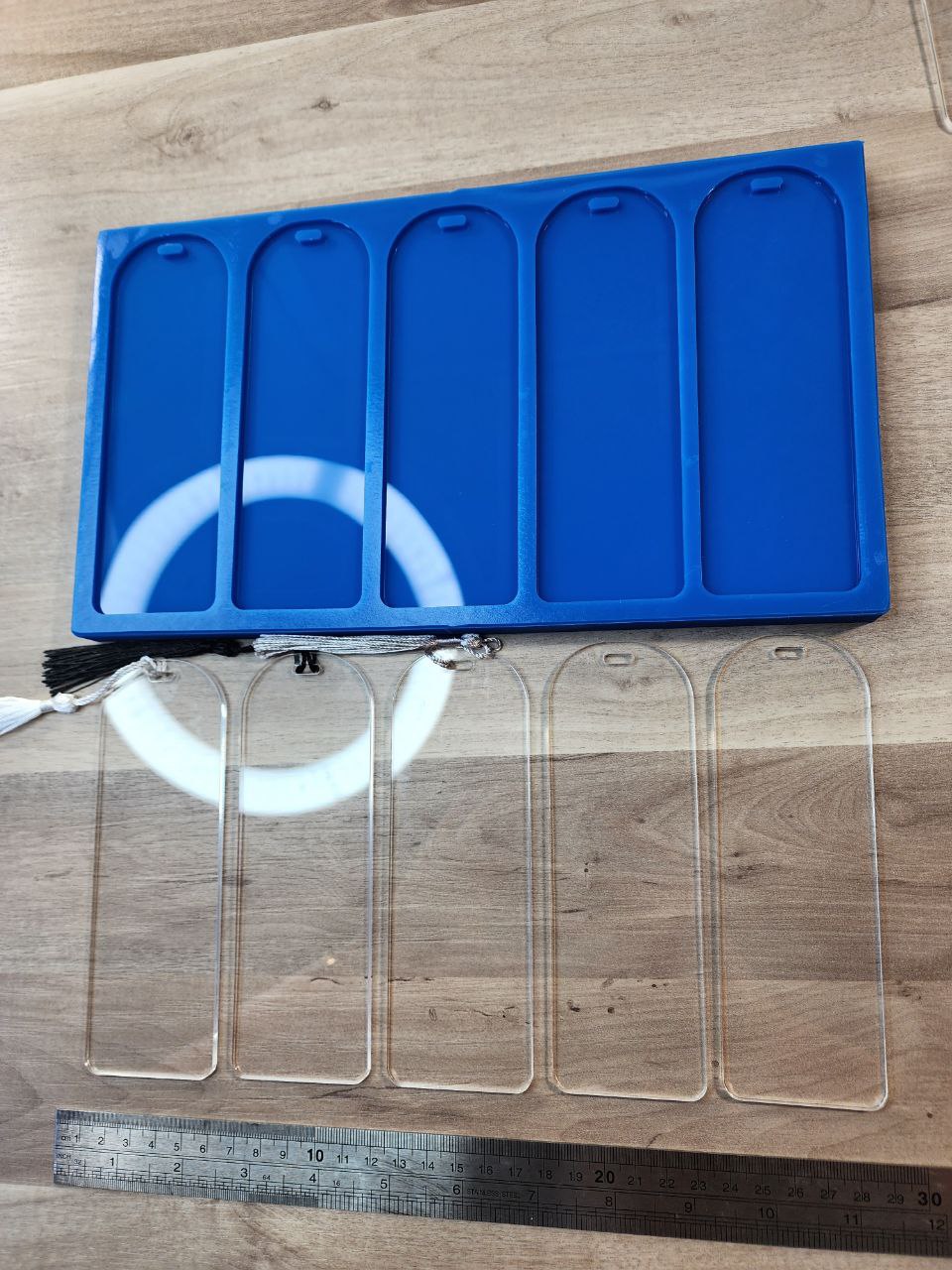 Bookmark/Label Palette Silicone Mould. Rectangle or Arch Shape. Make 5 bookmarks at once. Glossy finish