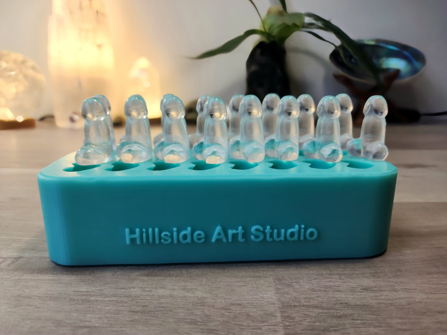 Mini penis palette silicone mould. Make 16 or 2 at once. Food grade silicone option for Ice Cubes, Chocolate, Gummies. Or make your own pair of resin earrings, wax melts, cheeky magnets. Great for hens nights, bachelorette parties, gifts.
