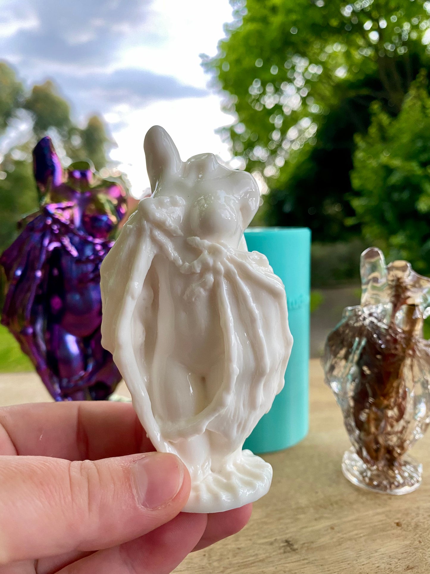 Glossy Finish Silicone Mould of a Fallen Angel/Winged Goddess. LARGE and SMALL Sizes 10 cm and 16 cm tall