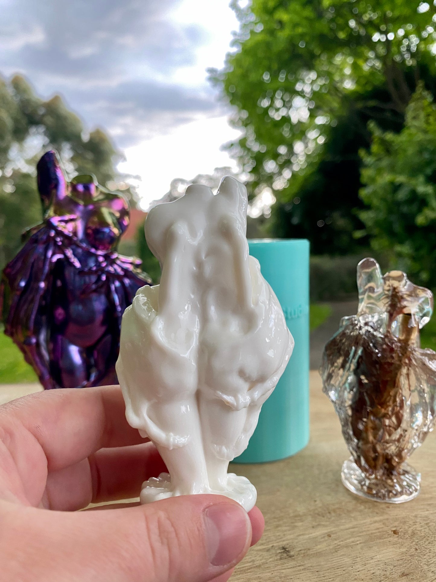 Glossy Finish Silicone Mould of a Fallen Angel/Winged Goddess. LARGE and SMALL Sizes 10 cm and 16 cm tall