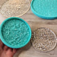 Textured 10 cm and 20 cm Wide Glossy Round Coaster and Centre Piece/Wall Hanging Silicone Mould. Single or Bundle Deal Sets