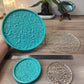 Textured 10 cm and 20 cm Wide Glossy Round Coaster and Centre Piece/Wall Hanging Silicone Mould. Single or Bundle Deal Sets