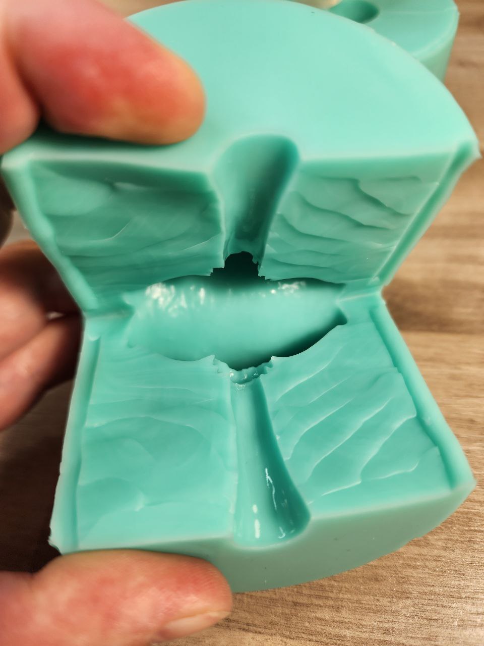 Mushroom Silicone Mould. Glossy finish with unique underside gills & texture. Easy removal. Key ring, pendants, fairy gardens.