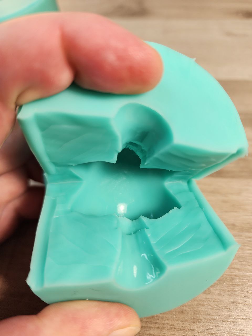 Mushroom Silicone Mould. Glossy finish with unique underside gills & texture. Easy removal. Key ring, pendants, fairy gardens.