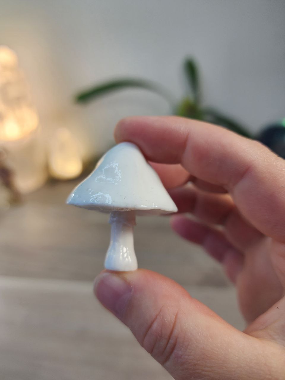 Mushroom Silicone Mould. Glossy finish with unique underside gills & texture. Easy removal. Key ring, pendants, fairy gardens.