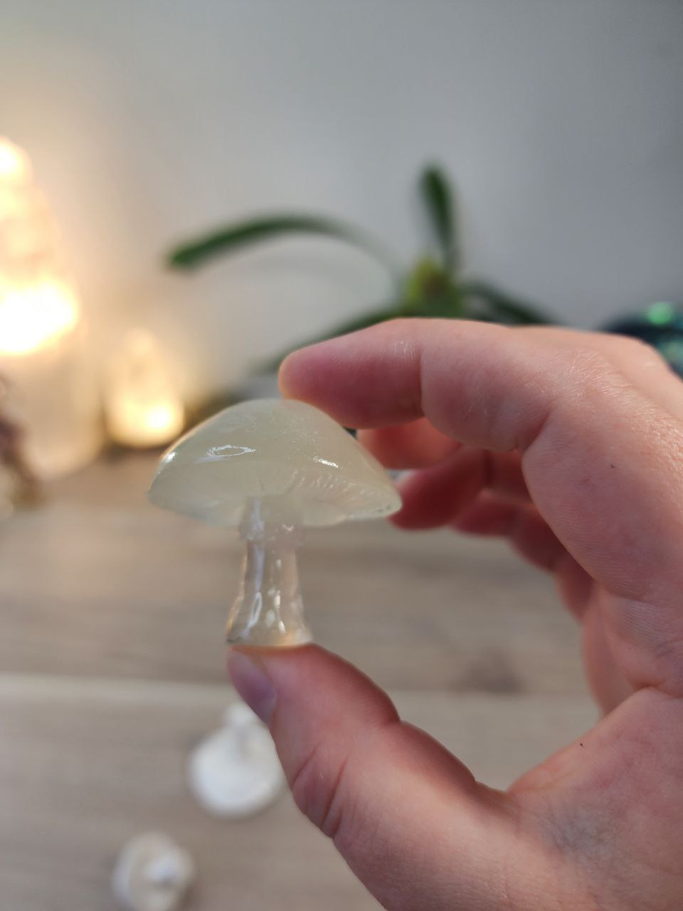 Mushroom Silicone Mould. Glossy finish with unique underside gills & texture. Easy removal. Key ring, pendants, fairy gardens.