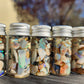 Raw Australian Opal Chips - 10 ml or 5 ml glass vial. Mix in resin and make jewellery. Make raw wire wrapped pendants, or cut, sand and polish for high end jewellery.