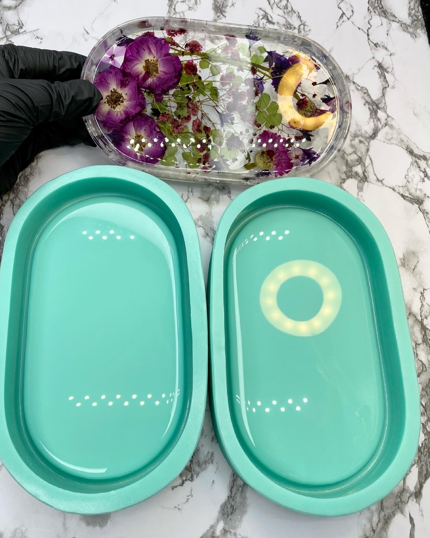 Large Pill Tray Silicone Mould with Deep Back for whole floral layering.