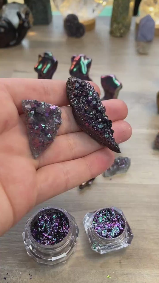 'Moonlight Magic' Chameleon Colour Shifting Flakes. Lilac, gold, green. 0.65g, 0.4g, 0.1g. Skin Safe, Resin Art, Nail Art