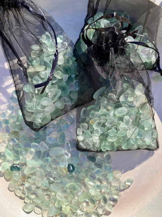 Green Quartz Crystal Chips - 150g.