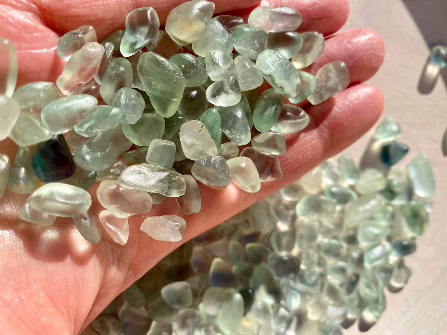 Green Quartz Crystal Chips - 150g.