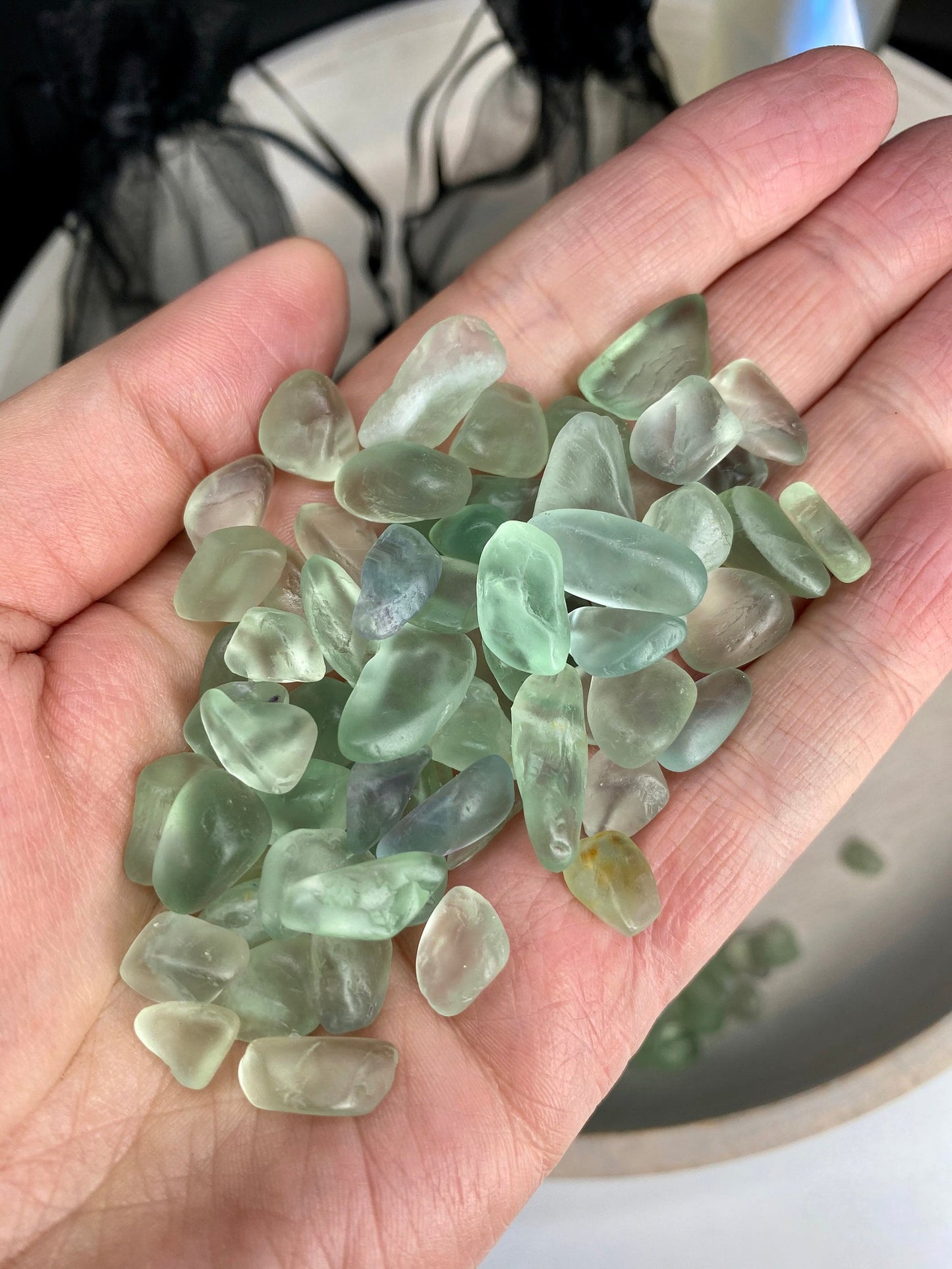 Green Quartz Crystal Chips - 150g.