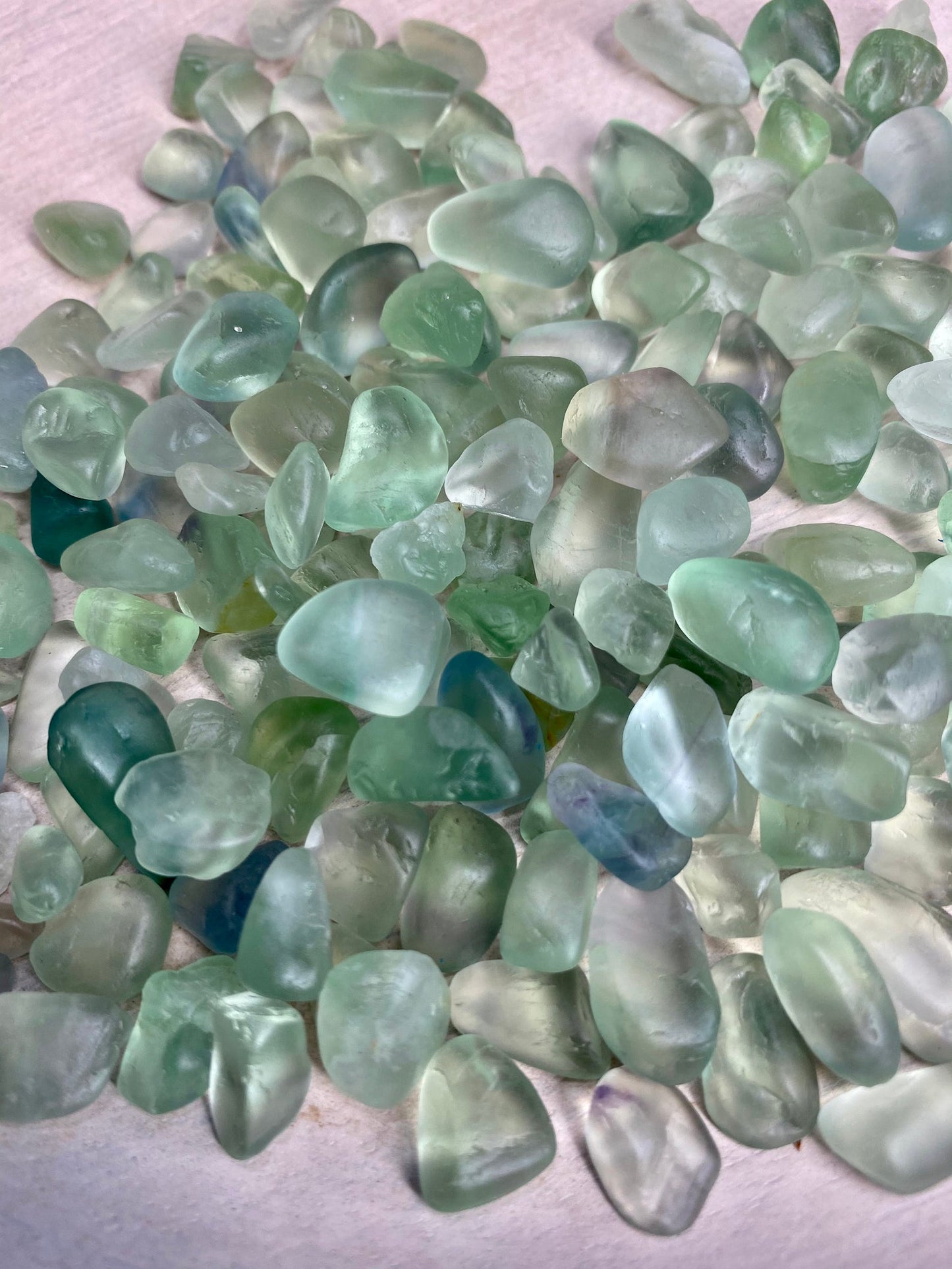 Green Quartz Crystal Chips - 150g.