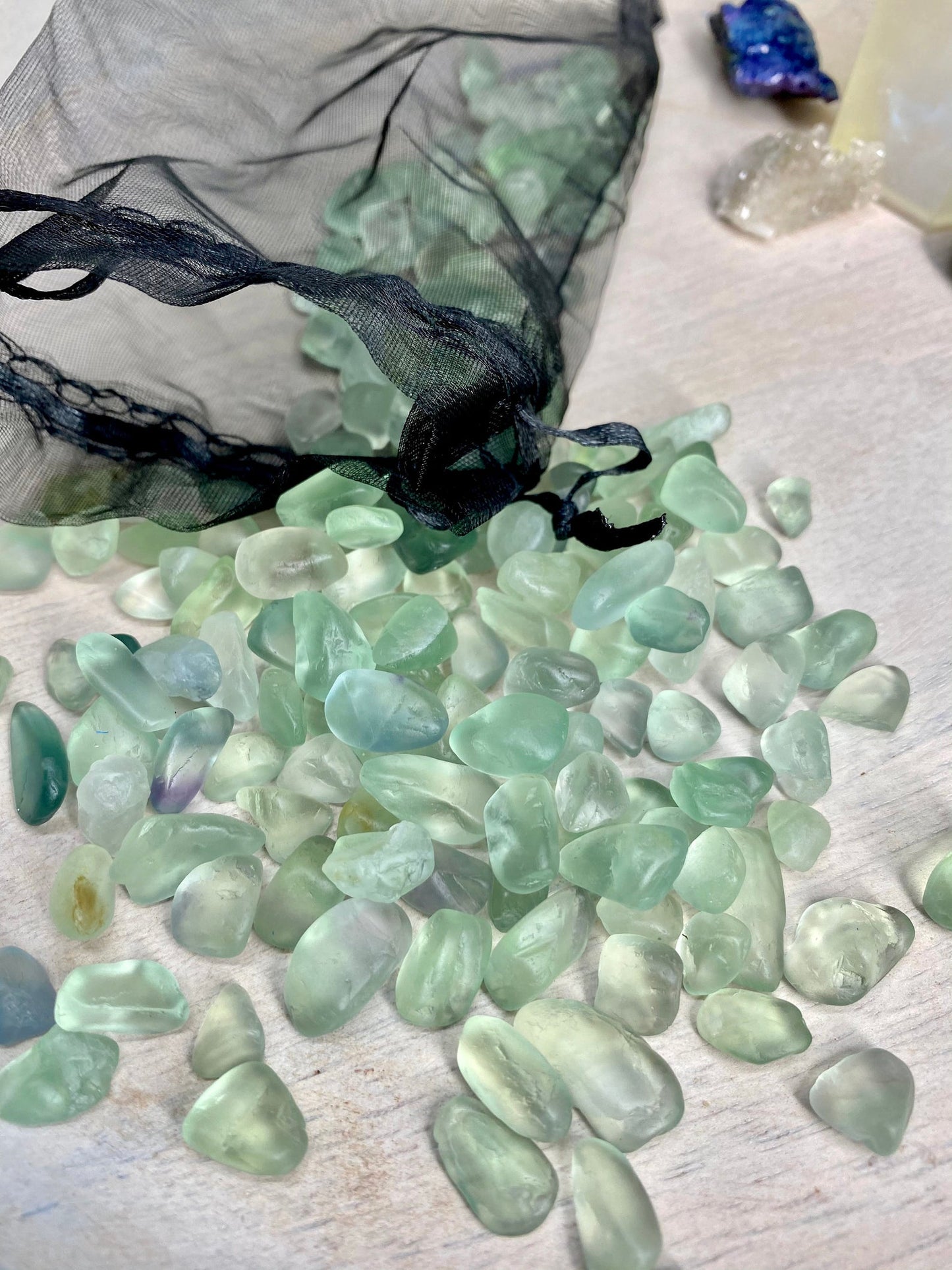 Green Quartz Crystal Chips - 150g.