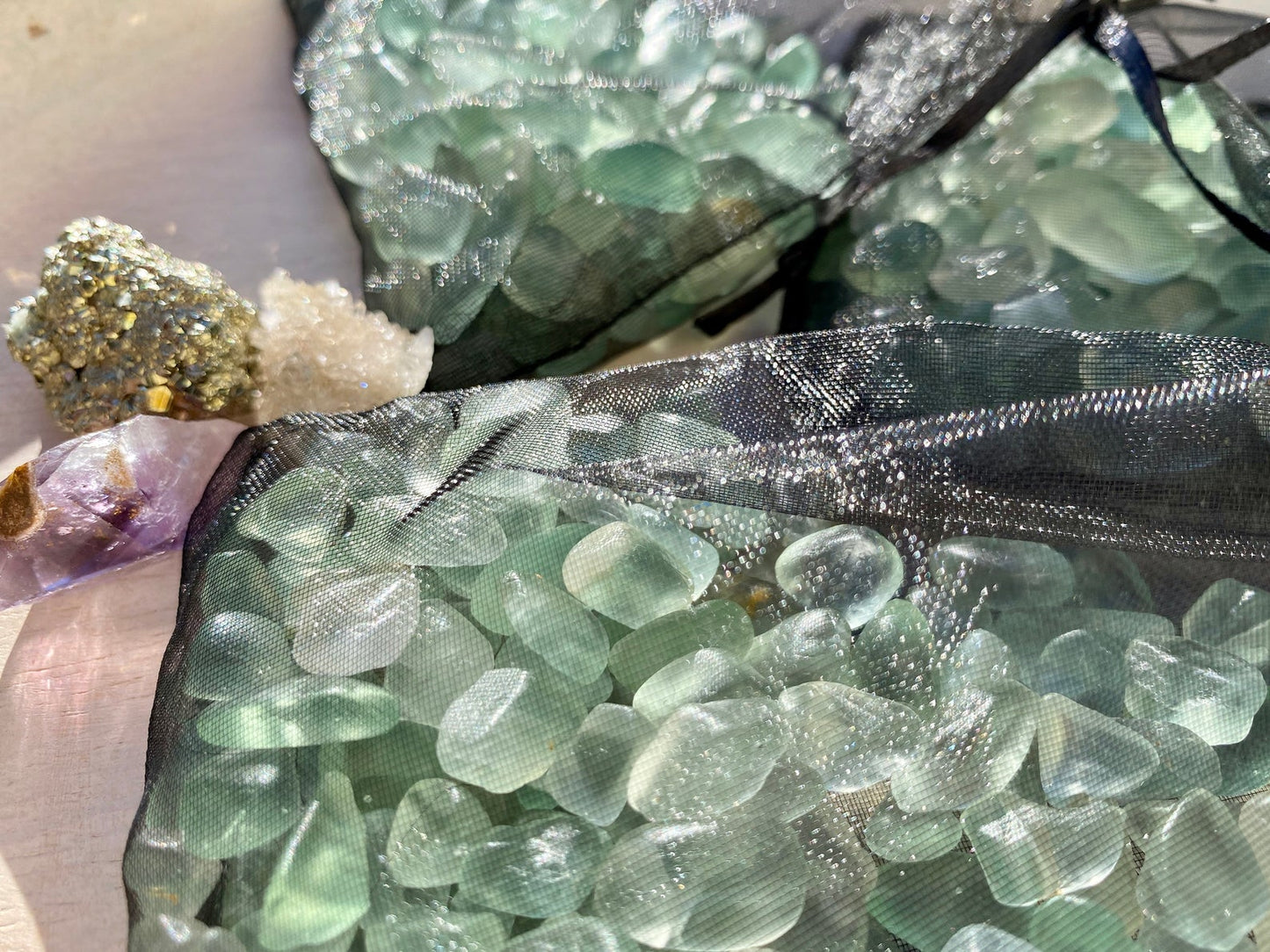 Green Quartz Crystal Chips - 150g.
