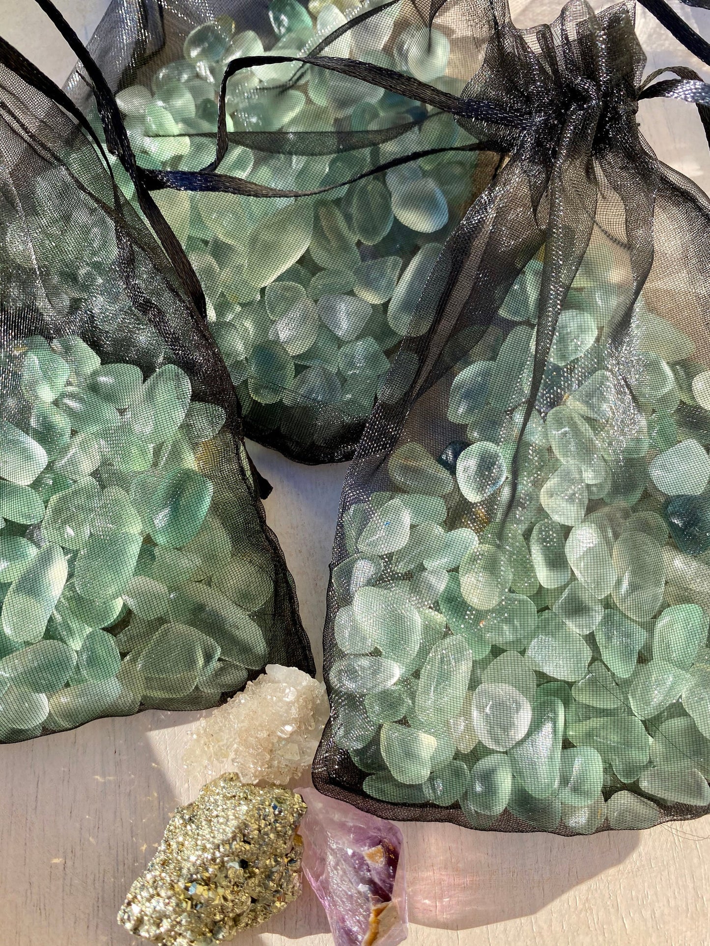 Green Quartz Crystal Chips - 150g.
