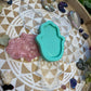 Handmade Silicone Mould Mandala pattern Hamsa Hand with protection eye. Shallow Trinket Dish/Incense Holder