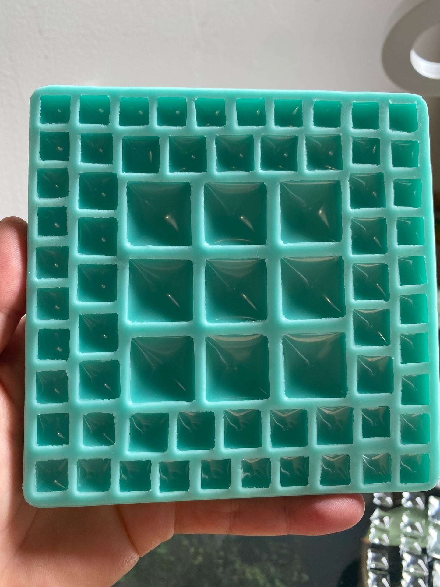 Square/Diamond Cabochon Palette Silicone Mould - 69 Pieces - various sizes.