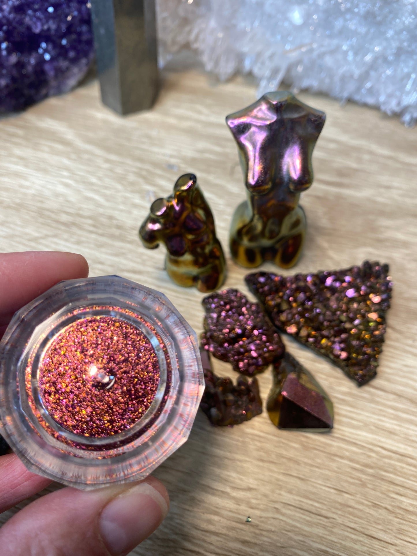 'Sun Gaze' Chameleon Colour Shifting Flakes. Lilac - gold - green. 0.65g, 0.4g, 0.1g. Skin Safe, Resin Art, Nail Art