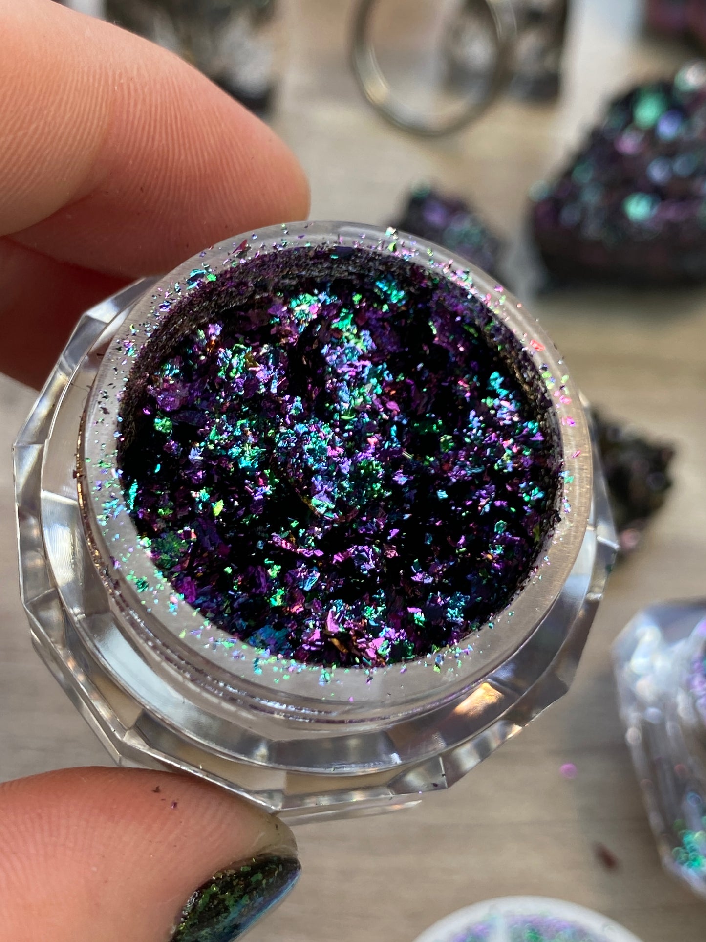 'Moonlight Magic' Chameleon Colour Shifting Flakes. Lilac, gold, green. 0.65g, 0.4g, 0.1g. Skin Safe, Resin Art, Nail Art