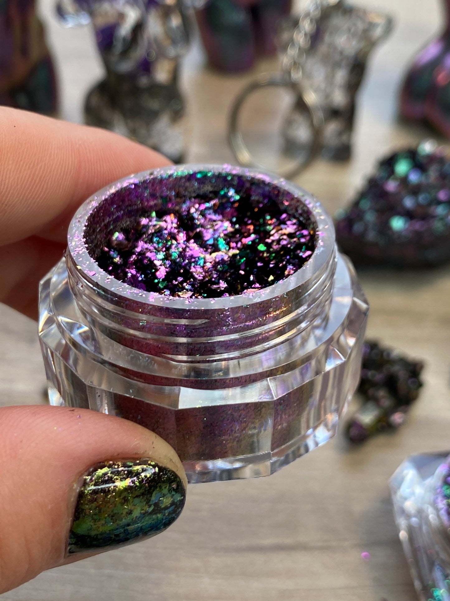 'Moonlight Magic' Chameleon Colour Shifting Flakes. Lilac, gold, green. 0.65g, 0.4g, 0.1g. Skin Safe, Resin Art, Nail Art