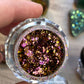 'Sun Gaze' Chameleon Colour Shifting Flakes. Lilac - gold - green. 0.65g, 0.4g, 0.1g. Skin Safe, Resin Art, Nail Art