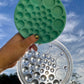 Round/Circle Cabochon Palette Silicone Mould - 49 piece round flat, raised and faceted. Easily make many pairs of earrings, pendants at once. Faceted sun catcher cabs that reflect rainbows.