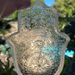 Handmade Silicone Mould Mandala pattern Hamsa Hand with protection eye. Shallow Trinket Dish/Incense Holder
