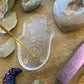 Handmade Silicone Mould Mandala pattern Hamsa Hand with protection eye. Shallow Trinket Dish/Incense Holder