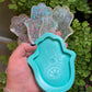 Handmade Silicone Mould Mandala pattern Hamsa Hand with protection eye. Shallow Trinket Dish/Incense Holder