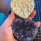 Silicone Mould - Carved Amethyst Cluster Love Heart - round shape