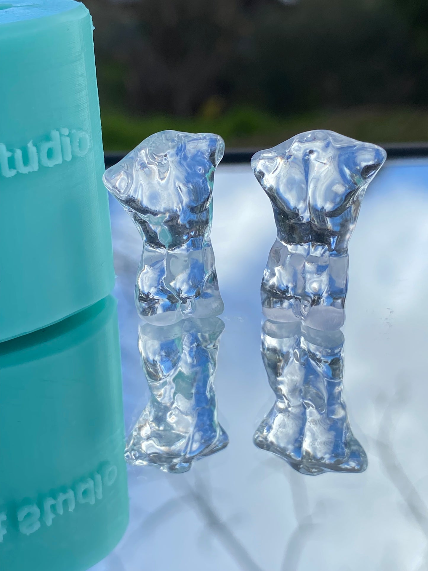 Glossy Silicone Mould of a Male Torso earring, keychain, small and XL statue. 2.5 cm to 17 cm.