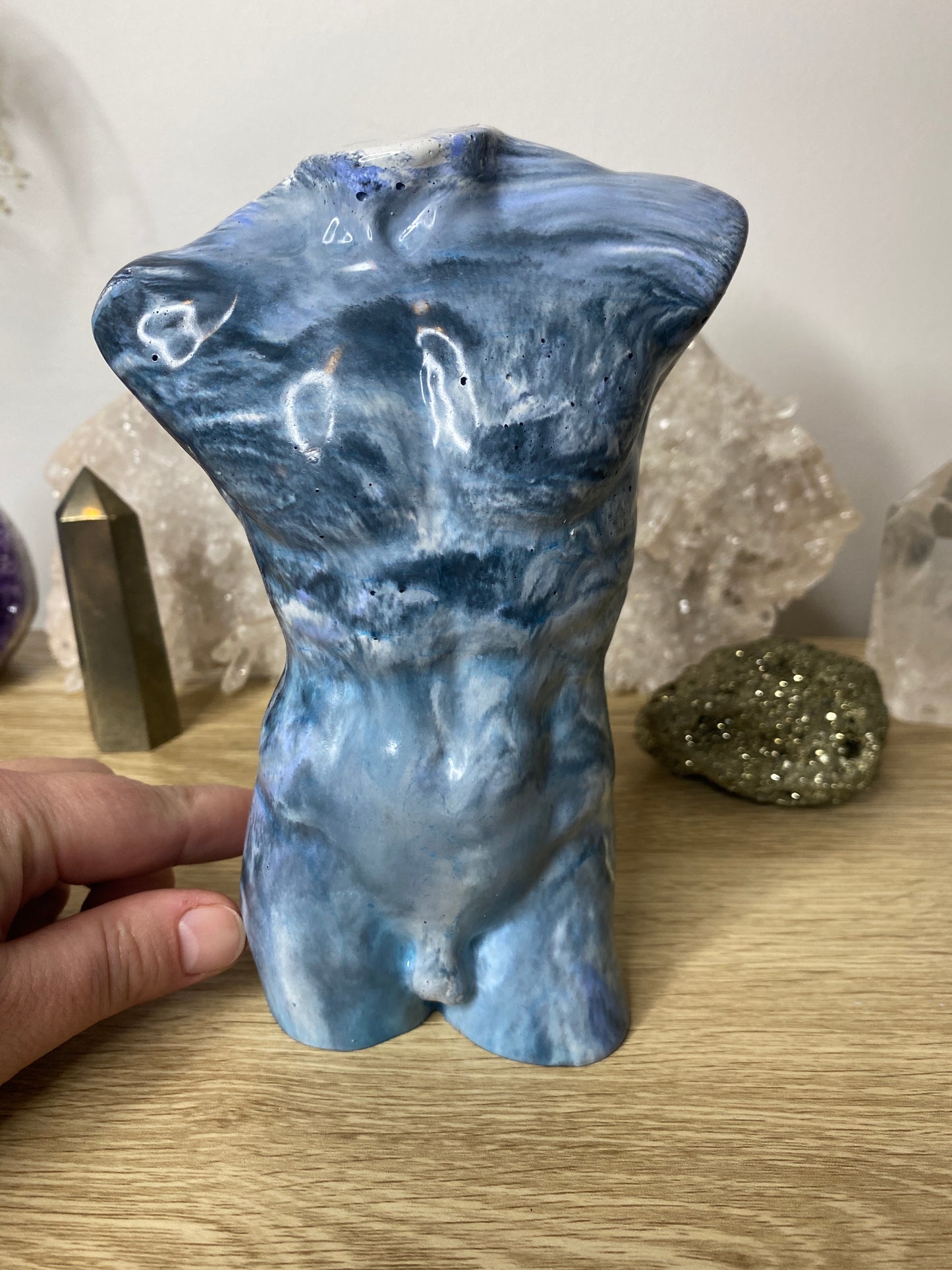 Glossy Silicone Mould of a Male Torso earring, keychain, small and XL statue. 2.5 cm to 17 cm.