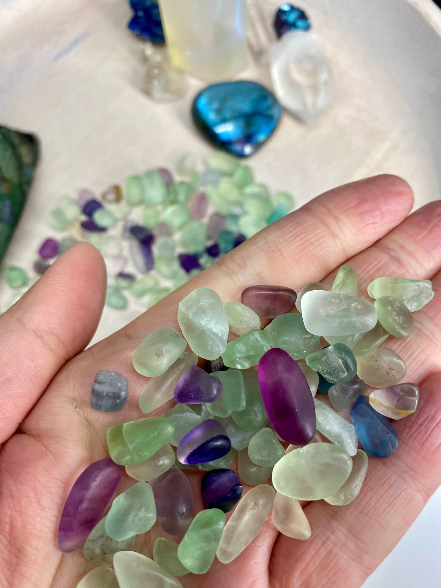 Rainbow Flourite Crystal Chips - 150g