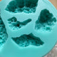 Silicone mould x 5 crystal clusters. Made from real amethyst, pyrite, and quartz crystals