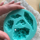 Silicone mould x 5 crystal clusters. Made from real amethyst, pyrite, and quartz crystals