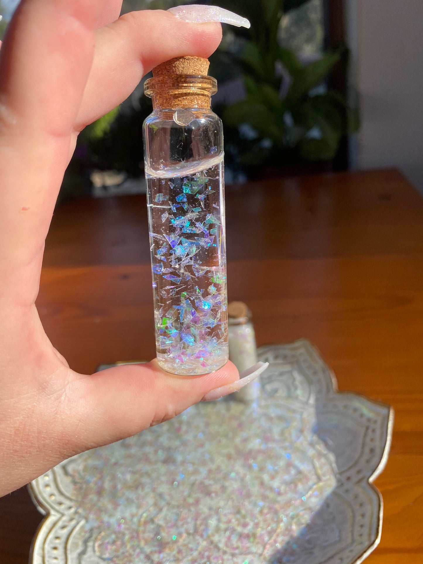Dragon Scales - Small Iridescent Colour Shifting Flakes. 15 ml glass vial. Resin art, slime, tumbler, soap, candle, nail art etc.