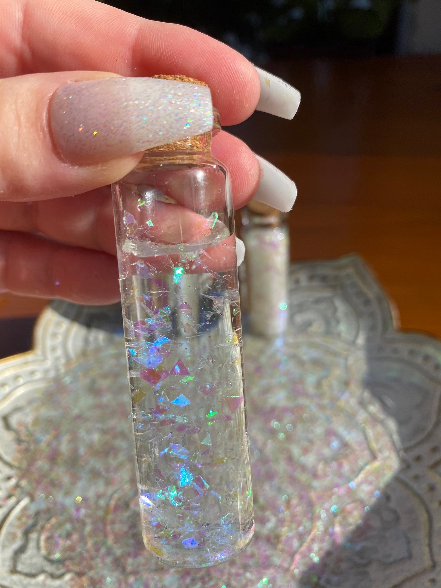Dragon Scales - Small Iridescent Colour Shifting Flakes. 15 ml glass vial. Resin art, slime, tumbler, soap, candle, nail art etc.