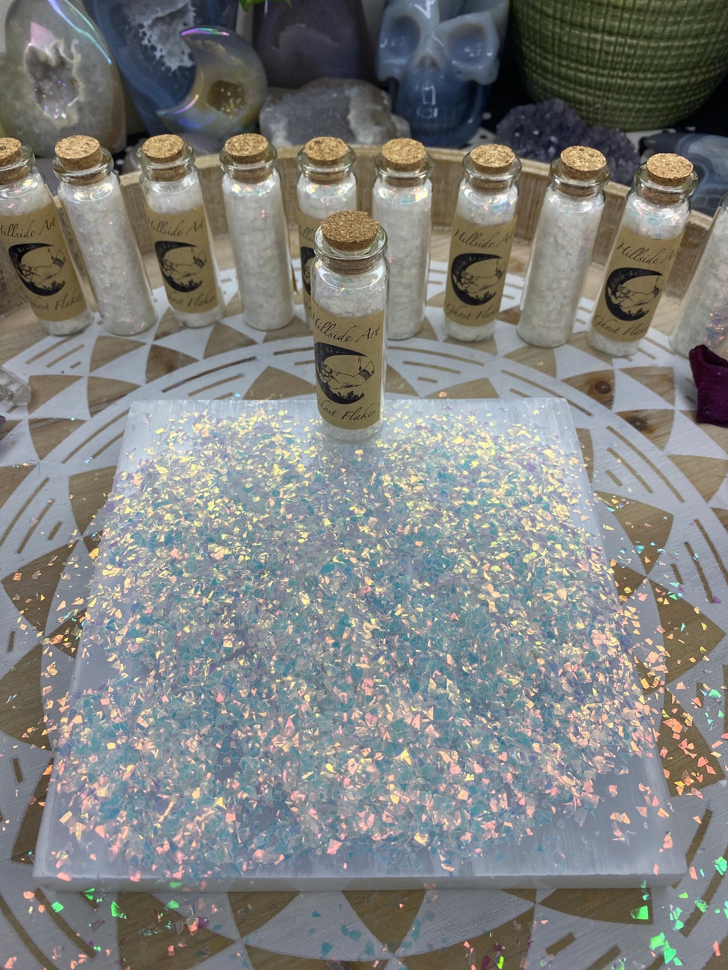 "Ghost Flakes" - Small Iridescent Colour Shifting Flakes. 15 ml glass vial. Resin art, slime, tumbler, soap, candle, nail art etc.
