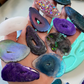 XL Agate Crystal Palette Silicone Mould. 9 Matching pairs. 18 total individual pieces. Make resin earrings, pendants, magnets key-chains